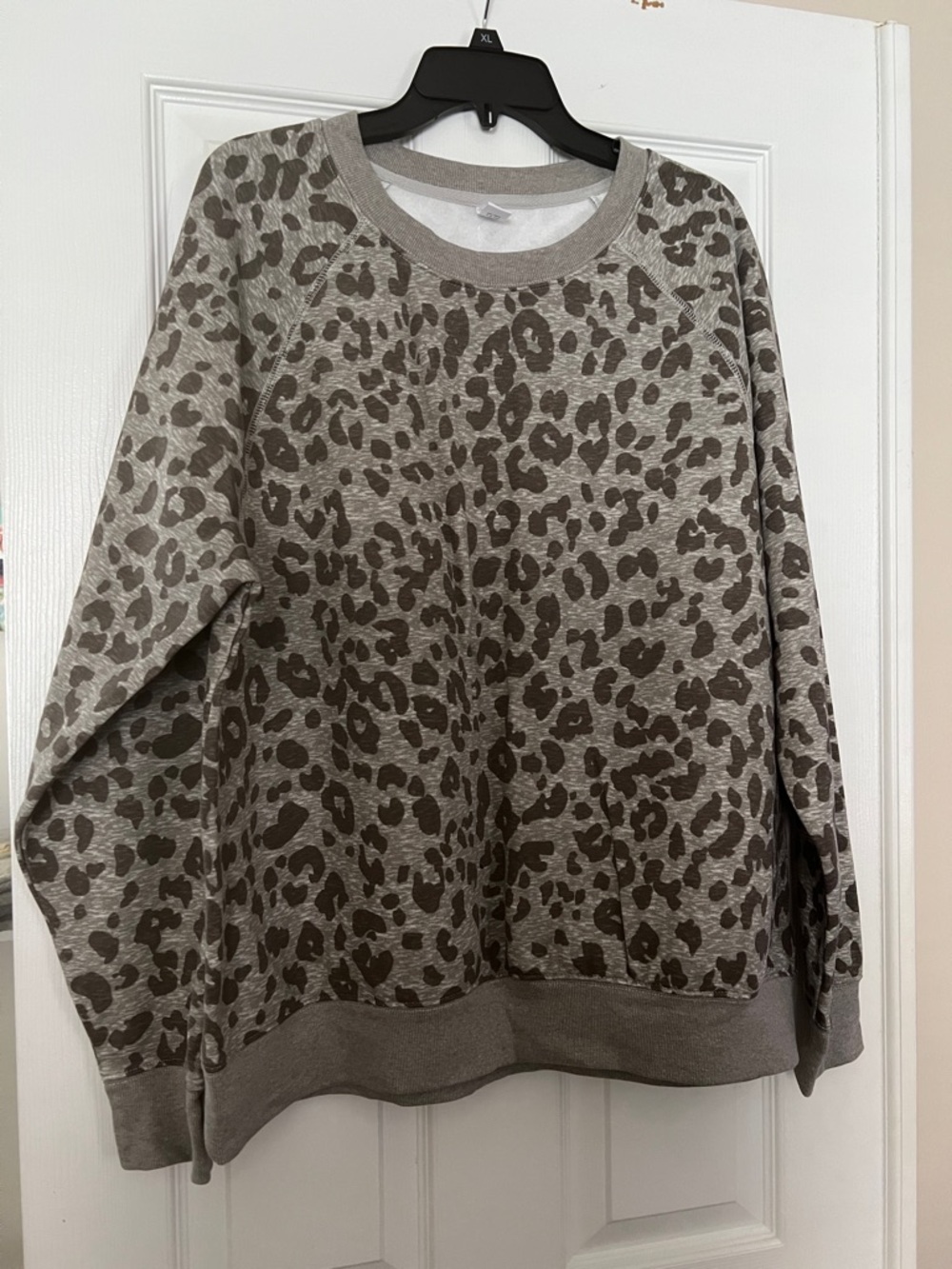 Old Navy - Gray Leopard Print Crewneck Sweatshirt